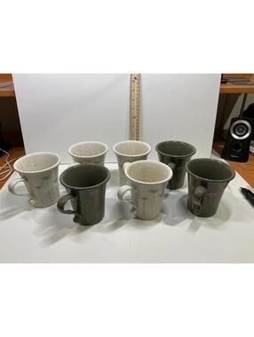 Sasaki Cornflowers Stoneware Coffee Mugs Set of 7 Speckled Japan David Zanger